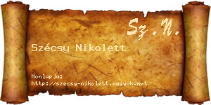 Szécsy Nikolett névjegykártya