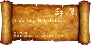 Szécsy Nikolett névjegykártya