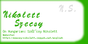 nikolett szecsy business card